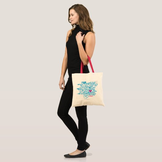 Tote Bag Pourpre/Aqua de graffiti (Devant (modèle))