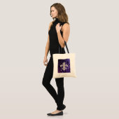 Tote Bag Pourpre de Fleur De Lis Sequins de bijou (Devant (modèle))