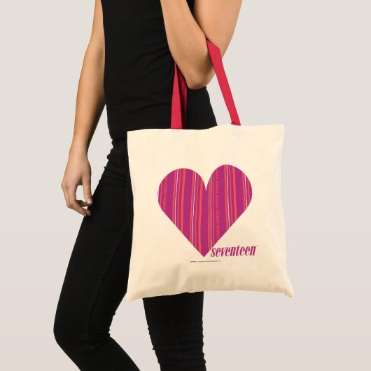 Tote Bag Pourpre mince 4 de rayures (Devant (produit))