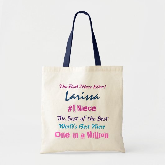 Tote Bag Pourpre rose bleu de la meilleure nièce du monde (Devant)