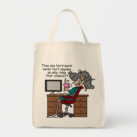Tote Bag Pourquoi humour de dur labeur d'occasion (Devant)