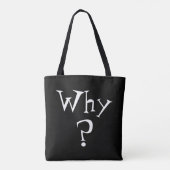 Tote Bag Pourquoi la marque de question imprimer noir et bl (Dos)