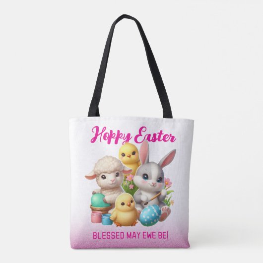 Tote Bag Poussins De Pâques Mignonnes Poussins De Pâques Po (Dos)