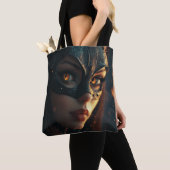 Tote Bag Powa fille et chat (De près)
