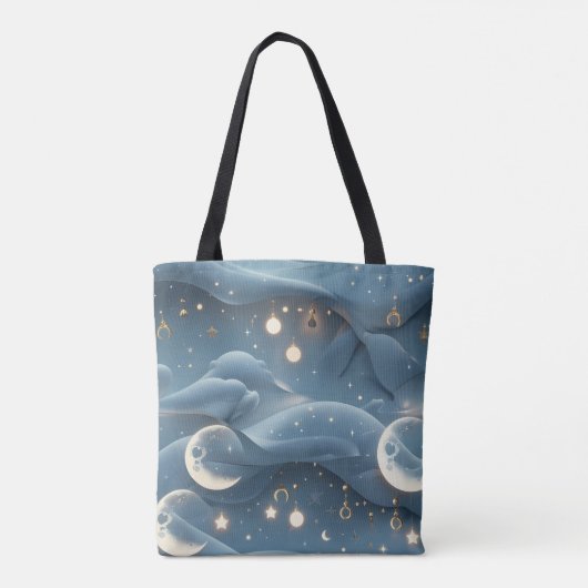 Tote Bag Powder Blue Moon Soft Celestial Aesthetic (Dos)