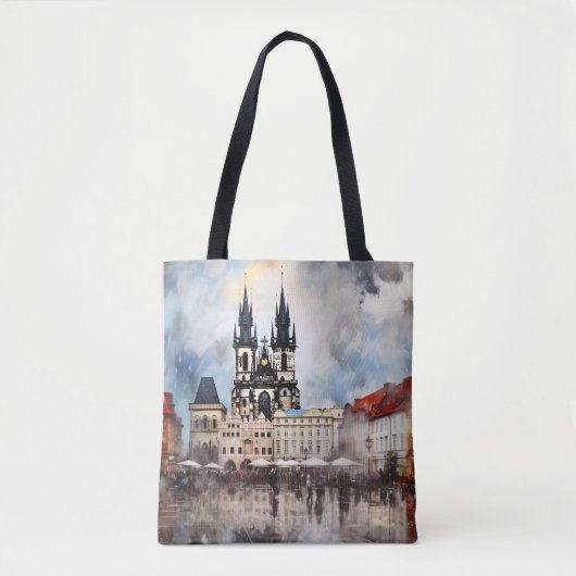 Tote Bag Prague nuit en République Tchèque (Devant)
