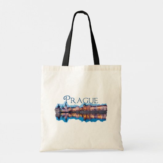 Tote Bag Prague : Skyline du soir (Dos)