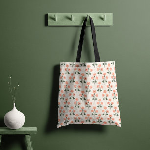Tote Bag Prairie Botanique Vintage au Coucher de Soleil Cha