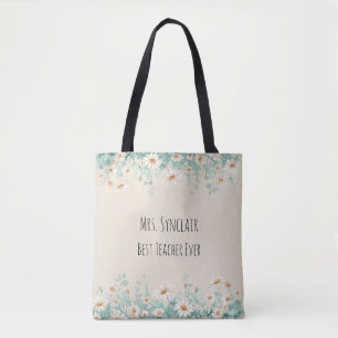 Tote Bag Prairie de fleurs sauvages Meilleur professeur eve