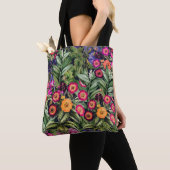 Tote Bag Prairie Florale Rose Île (De près)