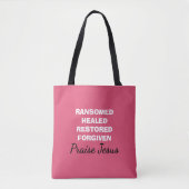 Tote Bag PRAISE rose personnalisée JESUS Christian (Devant)