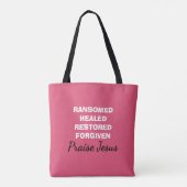 Tote Bag PRAISE rose personnalisée JESUS Christian (Dos)