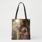 Tote Bag Pre-Raphaelite Gilded Woman 2 in Garden (Devant)
