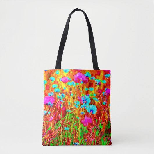 Tote Bag Pré sauvage dans l'art pop fleuri (Devant)
