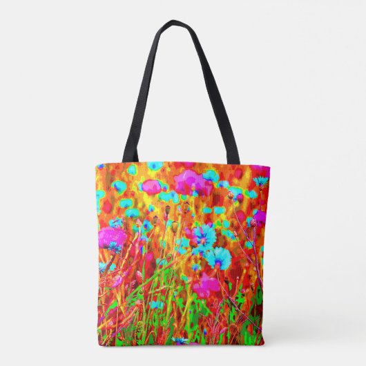 Tote Bag Pré sauvage dans l'art pop fleuri (Dos)