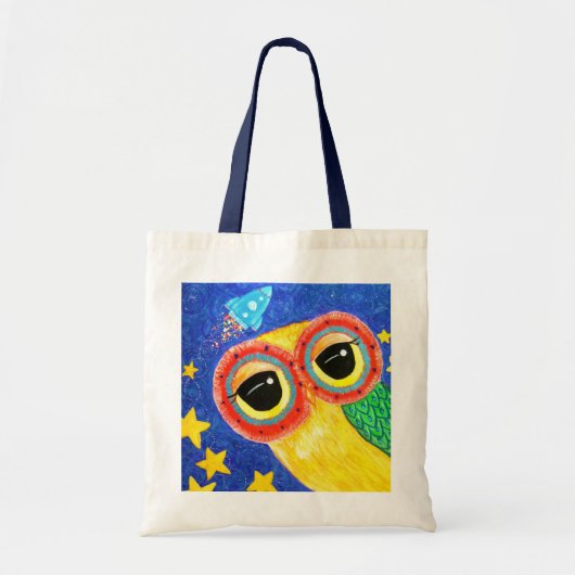 Tote Bag Premier hibou dans l'espace (Devant)