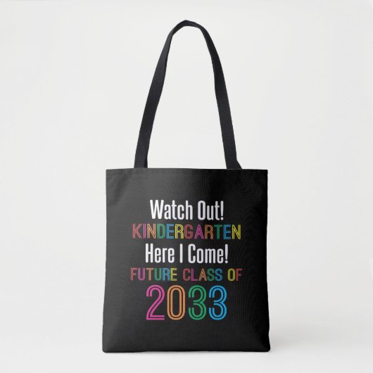 Tote Bag Première journée de maternelle Futur Class 2033 En (Devant)