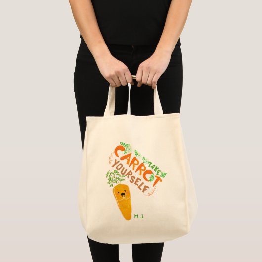 Tote Bag Prenez Carrot vous-même | Jeu de devis motivationn (Devant (produit))
