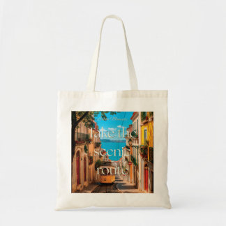 Tote Bag Prenez l'itinéraire panoramique Illustration du tr