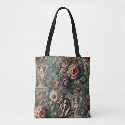 Tote Bag Prenez un Bow - Gothique Floral Design (Devant)