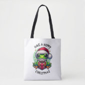 Tote Bag Prenez un Noël Hoppy | Pun de grenouille (Devant)