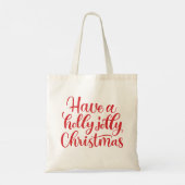 Tote Bag Prenez un saint Noël joyeux. Fête d'hiver rouge (Dos)