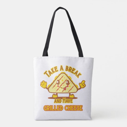 Tote Bag Prenez une pause et mangez du fromage grillé (Dos)