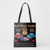 Tote Bag Prenez vos coups de pied. Route 66  (Devant)