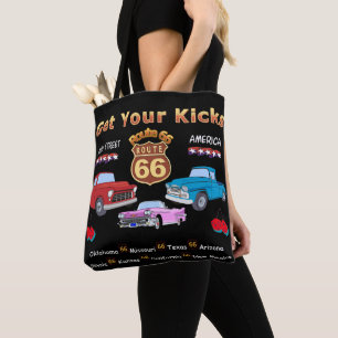 Tote Bag Prenez vos coups de pied. Route 66 