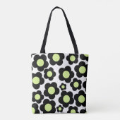 Tote Bag Preppy Black Neon vert Hippie Motif (Dos)