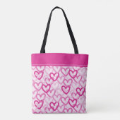 Tote Bag Preppy Hearts Pink (Dos)