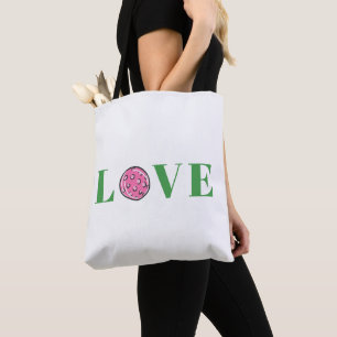 Tote Bag Preppy Pink Pickleball Love