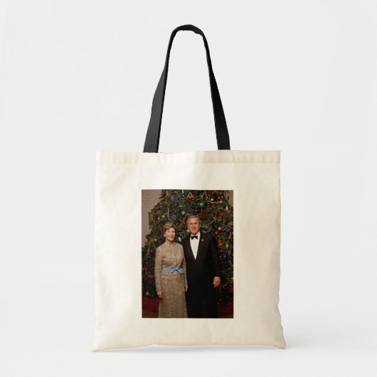 Tote Bag Président George Bush, Laura Christmas Maison Blan (Devant)