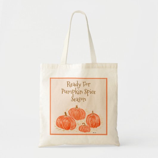 Tote Bag Prêt pour le Citrouille d'aquarelle de saison des (Devant)