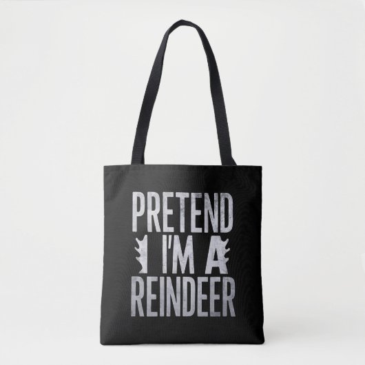 Tote Bag Prétendre un costume de Noël de rennes (Devant)