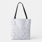 Tote Bag Pretty Blue White Flowers (Dos)