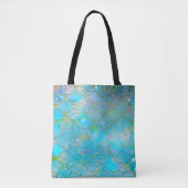Tote Bag Pretty Iridescent Blue Shtoujours Mermaid Scales (Devant)