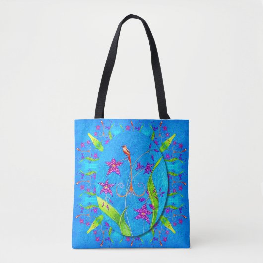 Tote Bag Pretty Little Orchid Bird  (Devant)