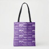 Tote Bag Pretty Purple Customizable Name Collage (Devant)