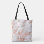 Tote Bag Pretty Rose Gold White Glitzy Marble (Dos)