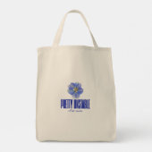 Tote Bag Pretty Unstable: Blue Floral Statement Tee (Dos)