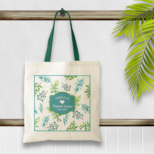 Tote Bag Pretty Watercolor Floral Garden