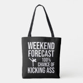 Tote Bag Prévisions de week-end - 100 % de chances de défon (Dos)