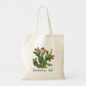 Tote Bag Prickley Pear Cactus Desert Design (Devant)