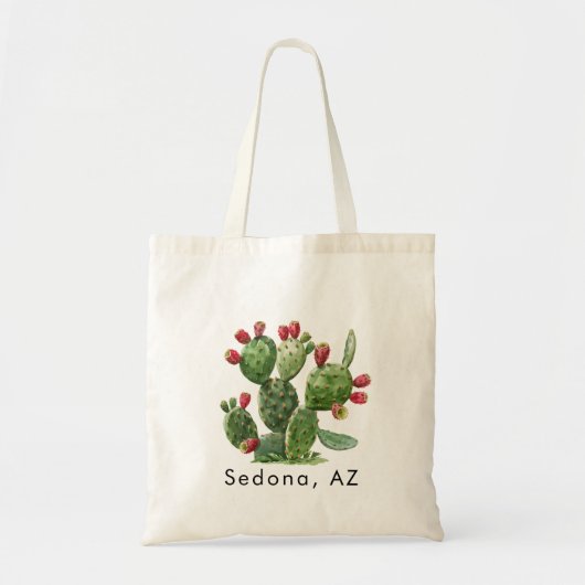 Tote Bag Prickley Pear Cactus Desert Design (Devant)