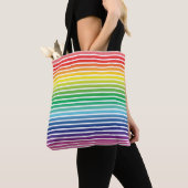 Tote Bag Pride arc-en-ciel blanc rayures motif lgbtq lgbt (De près)