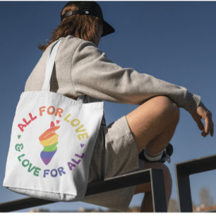 Tote Bag Pride Rainbow All for Love & Love for All