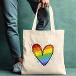 Tote Bag Pride Rainbow LGBTQ Mariage cardiaque<br><div class="desc">Pride Rainbow LGBTQ Mariage cardiaque</div>