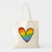 Tote Bag Pride Rainbow LGBTQ Mariage cardiaque (Devant)