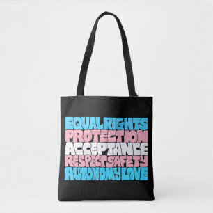 Tote Bag PRIDE Trans droits flag LGBT citation typographie
